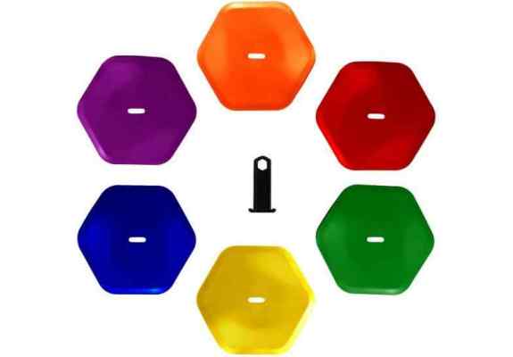 Pro's Pro Znaczniki Hexagon Kolorowe 6szt.