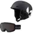 Zestaw Bolle Kask Narciarski Mute Matte Black & White i Gogle Narciarskie Freeze Matte Black Grey Cat. 3