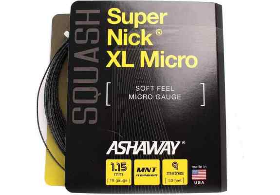 Naciąg squash Ashaway SuperNick XL Micro Black Set 9 m