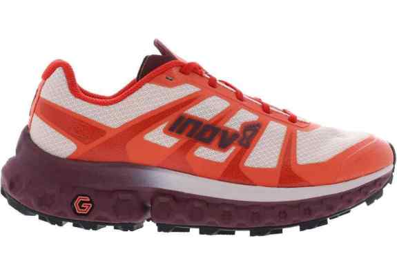 Buty do biegania Inov-8 Trailfly Ultra G 300 MAX czerwono-koralowo-czarne damskie
