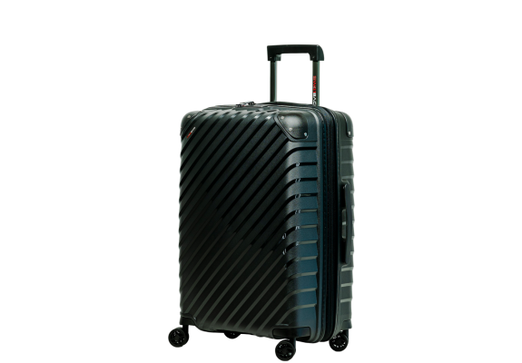 Średnia walizka SwissBags Diamond cut 67 cm metaliczny czarny