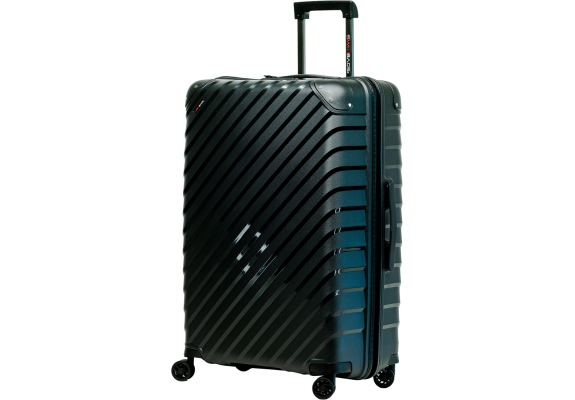 Duża walizka SwissBags Diamond cut 76 cm metaliczny czarny