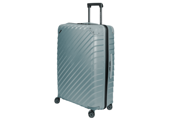 Duża walizka SwissBags Diamond cut 76 cm metaliczny niebieski
