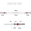 GOP220 PRO GRYF PROSTY OLIMPIJSKI 20KG 2200MM HMS + ZG1000R ZACISKI LOCK