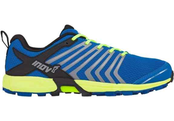 Buty inov-8 roclite 300 niebiesko-żółte.