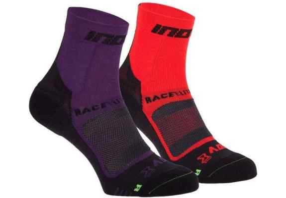 Skarpety inov-8 Race Elite Pro Sock. Fioletowo-czerwono-czarne. Dwupak.