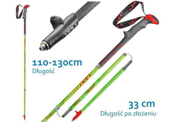 Kije tekkingowe Leki Micro Stick Carbon green-red