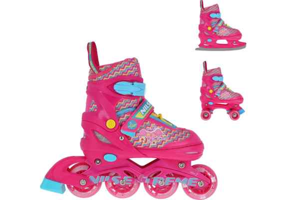 NF4413 A 3w1 PINK ROZM.M (34-37) ŁYŻWOROLKI Z WYM. PŁ. FIGUROWĄ NILS EXTREME